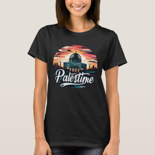 T-shirt Silhouette du coucher du soleil : Free Palestine S