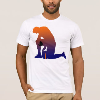 T-shirt silhouette du footballeur (coucher du soleil de br