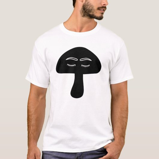 T-shirt Silhouette du visage du champignon couché (Devant)