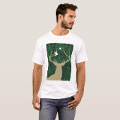 T-shirt Silhouette d'un cerf commun, d'une colombe et (Devant entier)