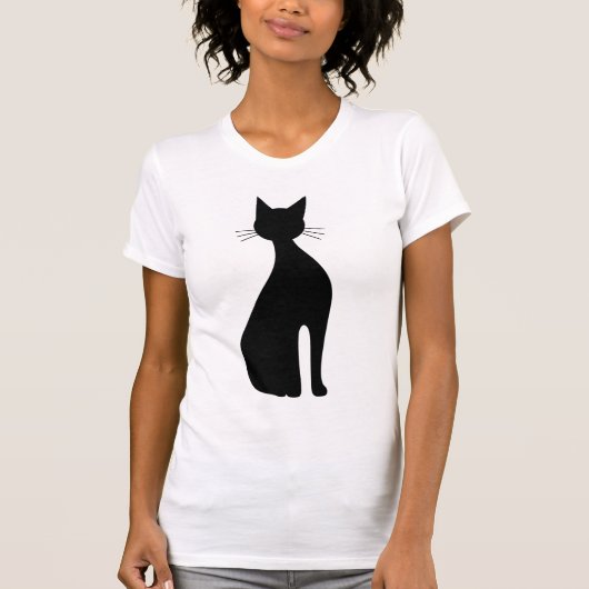 T-shirt Silhouette d'un chat assis (Devant)