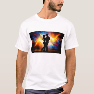 T-shirt Silhouette d'un couple de vache dansant ensemble