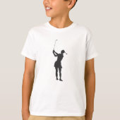 T-shirt Silhouette d'une femme jouant au golf (Devant)