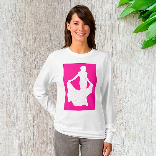 T-shirt Silhouette élégante d'une femme en souffle