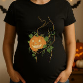 T-shirt Silhouette Enceinte Citrouille Halloween Cute Litt