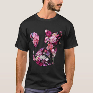 T-shirt Silhouette Et Roses Roses Roses Roses