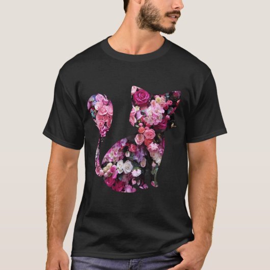 T-shirt Silhouette Et Roses Roses Roses Roses (Devant)