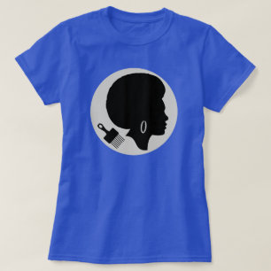 T-SHIRT SILHOUETTE FEMME AFRO CRÉATIVE AVEC AFRO PICK