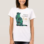 T-shirt Silhouette Fleur de Chat en Turquoise (Devant)
