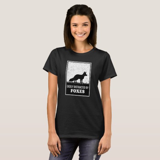 T-shirt Silhouette Fox Style Facilement Distrait Par Les R (Devant entier)