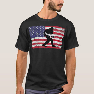 T-shirt Silhouette Gun US American Flag USA pour GunOwners