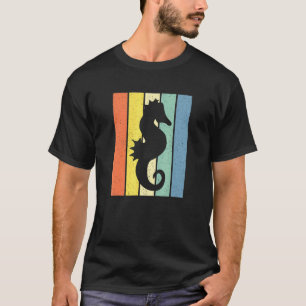 T-shirt Silhouette Hippocampe Rétro Vintage 60s 70s