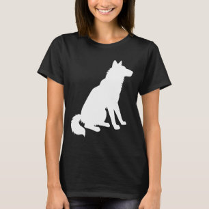 T-shirt Silhouette Husky Noir Et Blanc