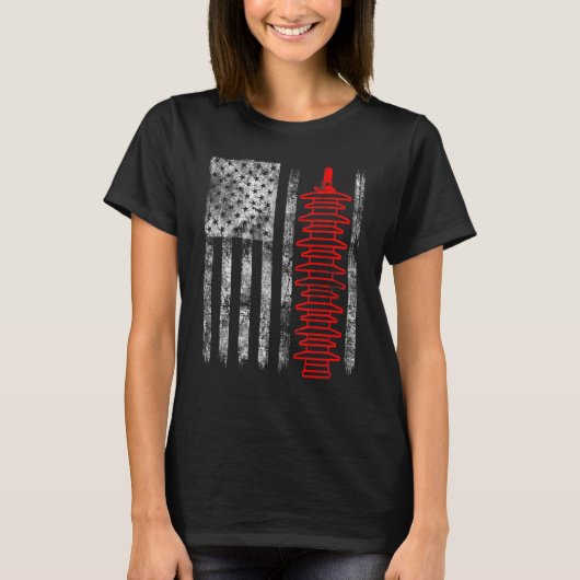 T-shirt Silhouette Lightning Arrester American Flag Linema (Devant)