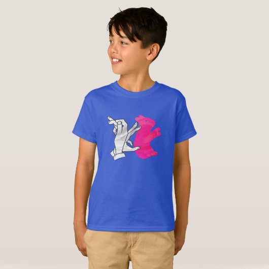 T-shirt Silhouette main Rabbit rose (Devant entier)