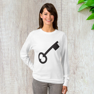 T-shirt Silhouette minimaliste à clé Vintage