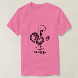 T-shirt Silhouette Moderne de Coq Portugais