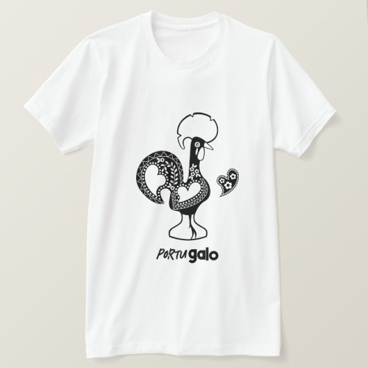 T-shirt Silhouette Moderne Du Coq Portugais (Design devant)