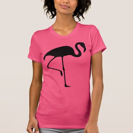 T-shirt Silhouette noire classique de Flamant rose (Devant)