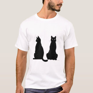 T-shirt Silhouette noire de deux chats