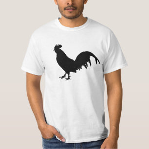 T-shirt Silhouette noire de poulet de jeune coq de coq