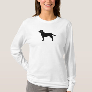 T-shirt Silhouette noire de race de chien de labrador