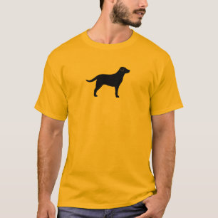 T-shirt Silhouette noire de race de chien de labrador