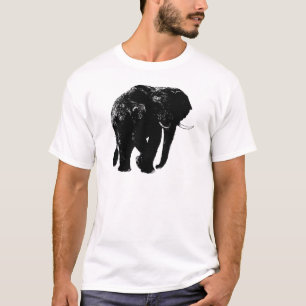 T-shirt Silhouette noire d'éléphant