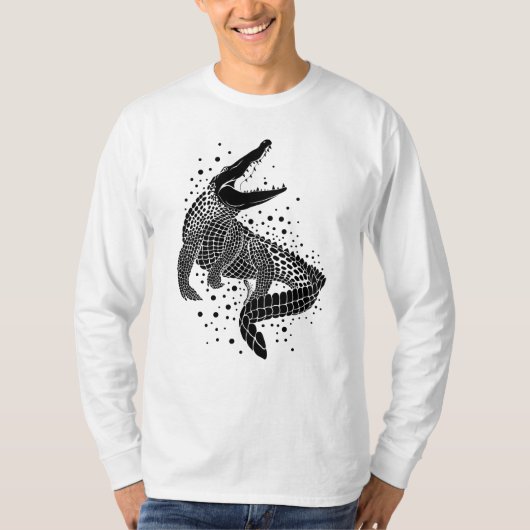 T-shirt Silhouette noire d'un crocodile (Devant)