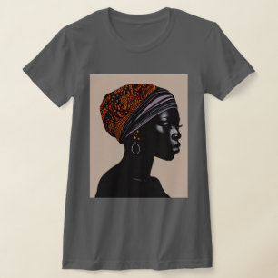 T-shirt Silhouette noire d'une femme afro-américaine avec