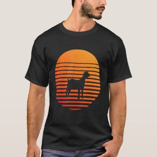 T-shirt Silhouette Ombre Chèvre Devant Un Soleil