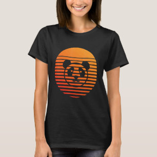 T-shirt Silhouette Ombre Panda Devant Un Soleil