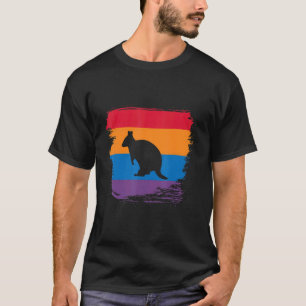 T-shirt Silhouette Ombre Quokka Avec Drapeau Coloré