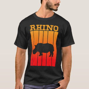 T-shirt Silhouette Ombre Rhino Au Coucher Du Soleil
