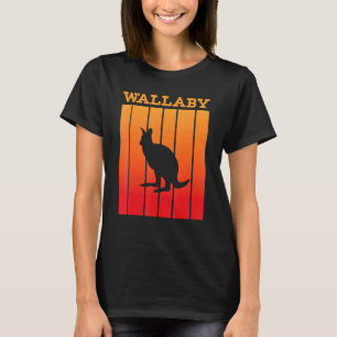 T-shirt Silhouette Ombre Wallabe Au coucher Du Soleil