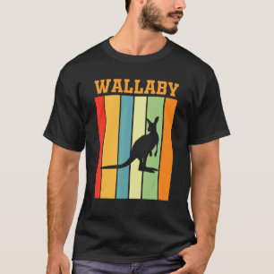 T-shirt Silhouette Ombre Wallaby Dans Les Couleurs Rétro