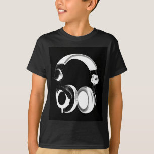 T-shirt Silhouette pour casque noir et blanc