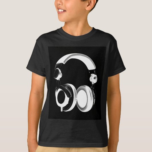 T-shirt Silhouette pour casque noir et blanc (Devant)