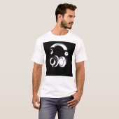 T-shirt Silhouette pour casque noir et blanc (Devant entier)