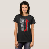 T-shirt Silhouette Power Line Fuse American Flag Lineman (Devant entier)