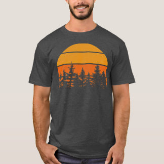 T-shirt Silhouette rétro Arbre de pin 2