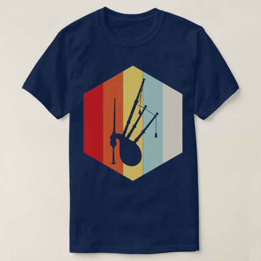 T-shirt Silhouette Rétro Bagpipe (Design devant)