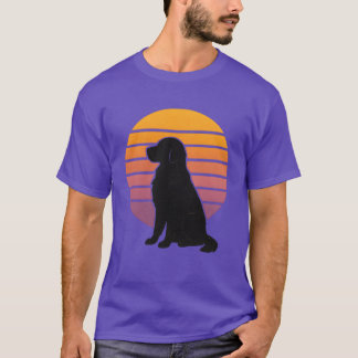 T-shirt Silhouette Rétro Chien Couchant Rétro au Coucher d