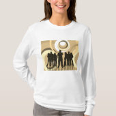 T-shirt Silhouette rétro Personnes avec cercles Abstraits (Devant)