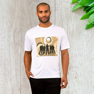 T-shirt Silhouette rétro Personnes avec cercles Abstraits