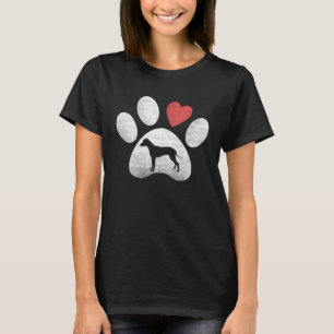 T-shirt Silhouette Rhodesian Ridgeback Paw Avec Coeur Pour
