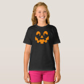 T-shirt Silhouette simple Citrouille orange face Halloween (Devant entier)