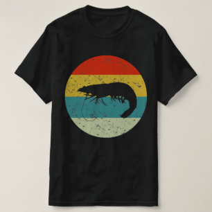 T-shirt Silhouette vintage rétro de crevettes Les années 7