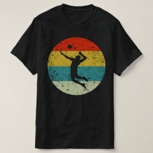 T-shirt silhouette vintage rétro de volley-ball les anné