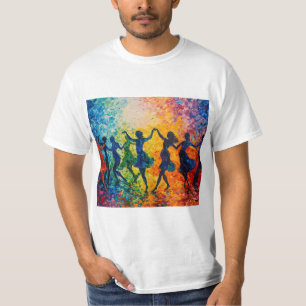 T-shirt Silhouettes colorées dansant